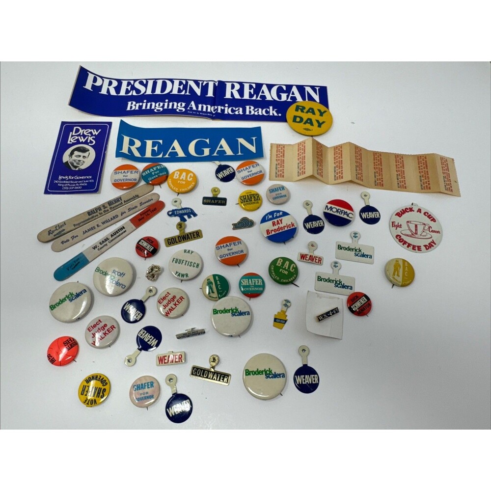 Vintage Campaign Pins Buttons Local National Mayor Congress President Lot of 50+